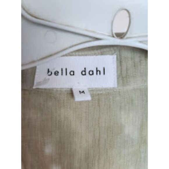 Bella Dahl Women Green White Tie Dye Linen Blend Button Down Shirt size Medium - Picture 3 of 6